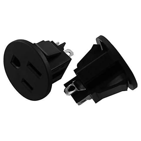 AXLIZER 2pcs US Type Industrial Plug Panel Mount Outlet Power Socket UL Certification Three-core Copper Foot AC Power Socket American Plug Panel Mount Socket Cover