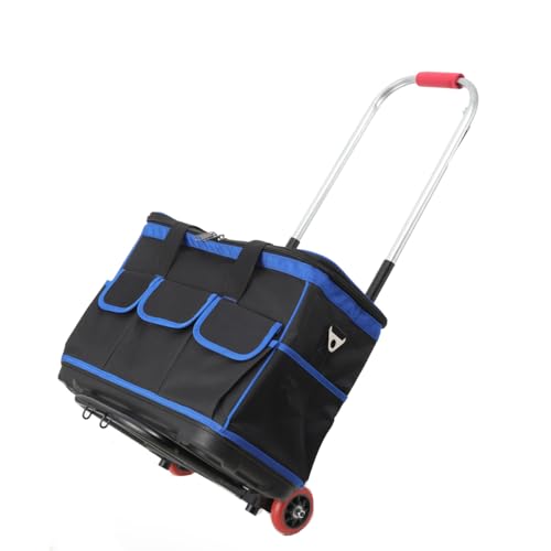 Cozyel 20″ Heavy Duty Rolling Tool Bag on wheels, wheeled Trolley with Carry Handle, Multi-Pockets Storage Organiser, Large Heavy duty mobile Rolling Tool Bag on wheels with pockets/case/storage