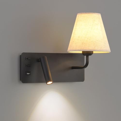 LOGT E27 Applique Murale Intérieure Avec Interrupteur Rotatif 360...