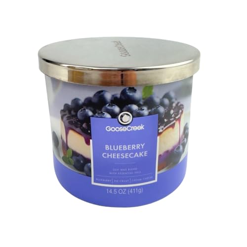 Goose Creek Blueberry Cheesecake 3-Wick Scented Jar Candle 14.5 oz Creamy Bakery Dessert Aroma