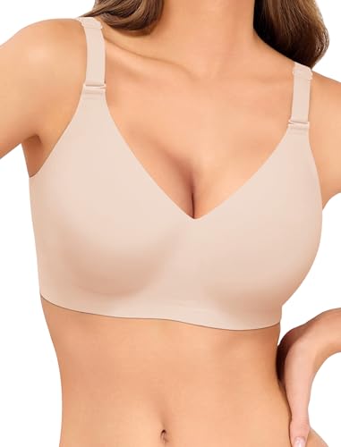 Image of Wireless Bras for Women No Underwire Seamless Buttery Bralettes Smoothing Women's Bras Full Coverage Shapedly Bra