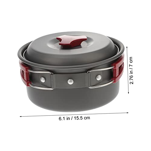 BRIGHTFUFU 1set Camping Cookware People Lightweight Aluminum Folding Cooking Pot and Picnic Bowl Easy to Clean Outdoor Cookware for Hiking and Camping - Image 5