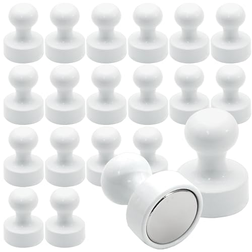 LOVIMAG Fridge Magnets 20 Pack Magnet Refrigerator Locker Whiteboard White