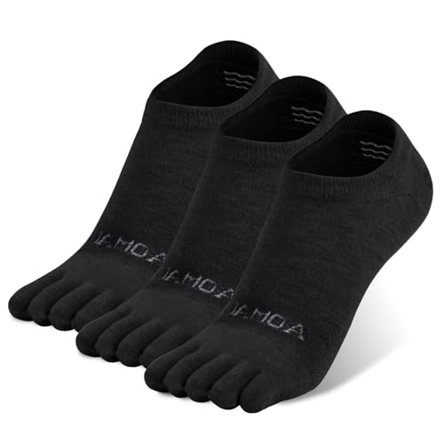 OrrinSports Meias invisíveis Coolmax corte baixo antiderrapante meias invisíveis design cinco dedos