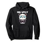 Cute Chibi Panda Deal With It Kids Boys Girls Pullover Hoodie