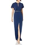 Halston Heritage Women's Empire Embellished Insert Gown, Navy, 0