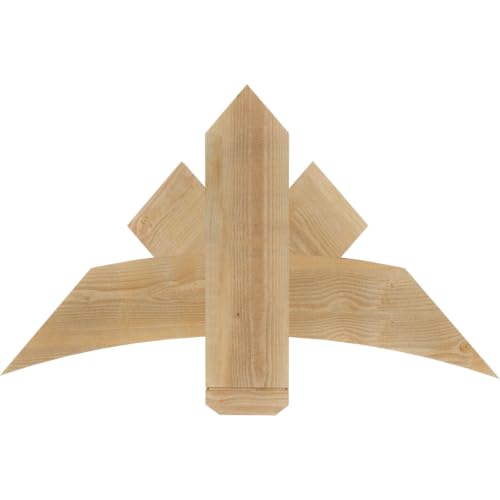 Ekena Millwork 36"W x 21"H x 2"D x 6"F, 14/12 Pitch, Alberta Rough Sawn Timber Gable Bracket, Douglas Fir