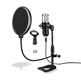 【Hergestellt mit Herz】Nimmt besseres Material an Der Ständer selbst ist schwerer als andere billige Mikrofonständer, was seine Tragfähigkeit verbessert und ihn stark genug macht, um schwere Mikrofone zu tragen,Kann Maximale 2 KG tragen.