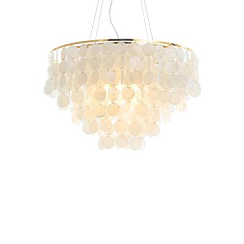 LYMSXAZOU Lustre créatif pour Salon E27, Suspension Moderne pour Table à Manger, composée de centaines de plaques de Nacre, idéale pour Le Salon ou la...