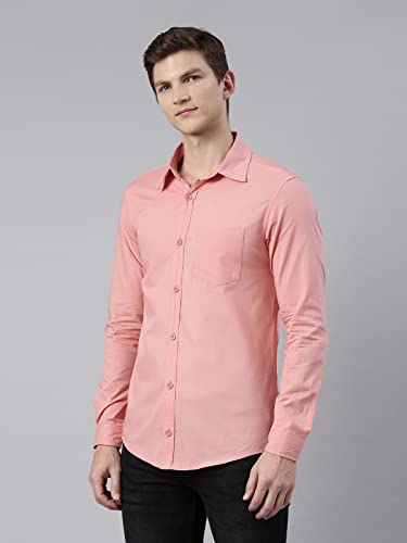 Image of THE SOUL PATROL Men's Casual Regular Fit Full Sleeve Premium Cotton Button-Down Shirt with Single Patch Pocket - Stylish, Classic, Comfortable, and Elegant for Everyday Wear