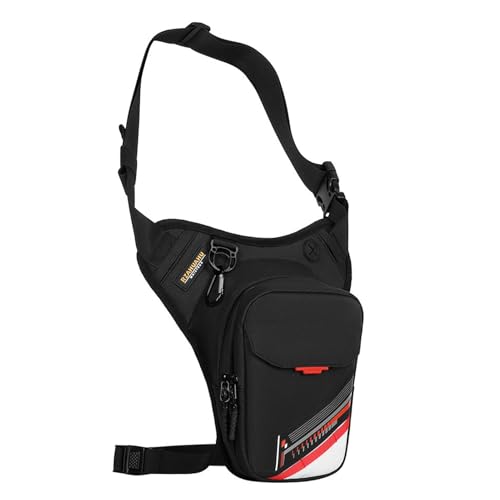 SOUUXIU Motorcycle Leg Bag Water Rainproof Sling Waist Bag with Large Capacity and Headphone Hole for Men Multi-Functional Chest Bag Ideal for Daily Essentials and Travel