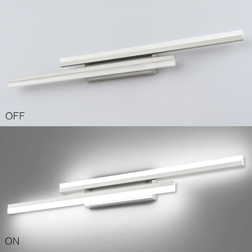 Image of PRESDE 40 inch LED Bathroom Vanity Light, Modern Brushed Nickel Wall Bar Fixture Over Mirror 5CCT