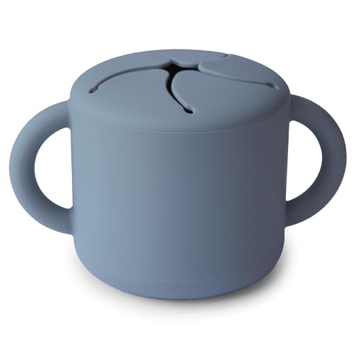 Image of mushie Silicone Snack Cup | Spill Proof Food Container for Toddler and Baby (Tradewinds)
