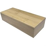 Caja de madera de pino para guardar joyas y efectos personales con exterior liso (8,5 x 7,8 x 4,5 cm)