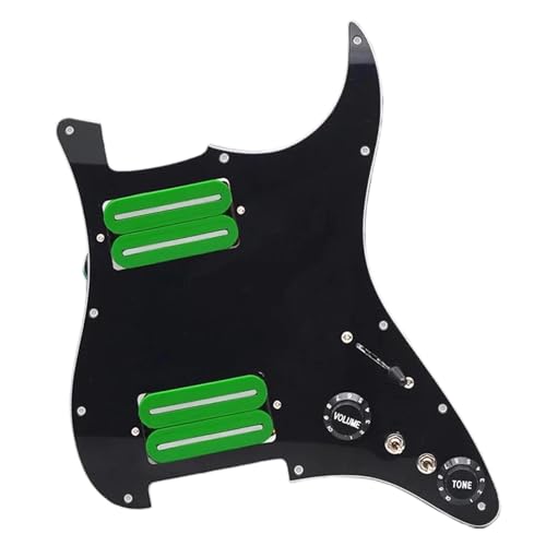 Pickguard HH guitare électrique verte noire accessoire bobine fendue 15K