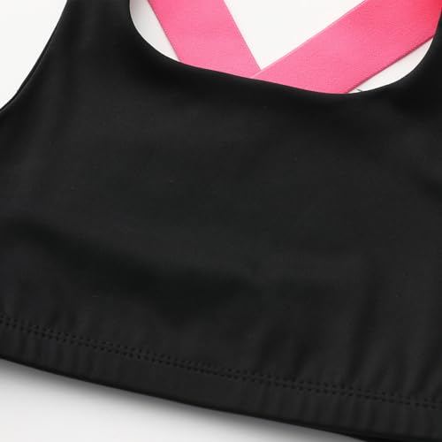 5-13Y Sports Bras for Girls Criss-Cross Back Padded Medium Support Yoga Bra Color Block Comfy Bralettes No Wire4