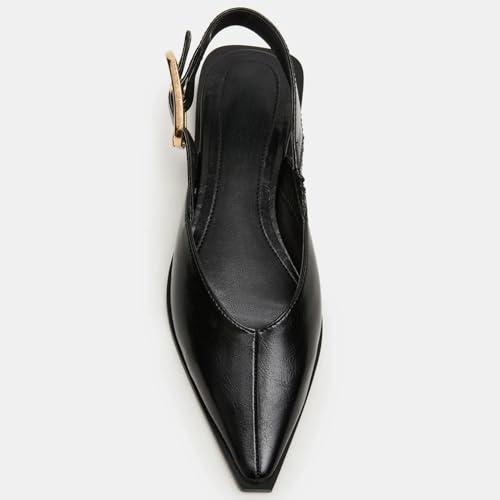Image of Slingback Flat Shoes for Women Pointed Closed Toe Flat Mule Sandals Casual Comfortable Office Dressy Shoes