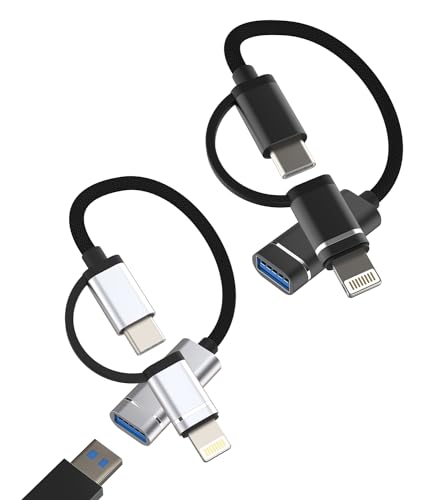 Type C Lightning USB ϊA_v^[i2Zbgj2in1^Cvc CgjOP[uΉApple iPhone 15 14 Plus 13 Mini 12 11 Pro MaxΉiPad AirAbv3.0 USB-A to 