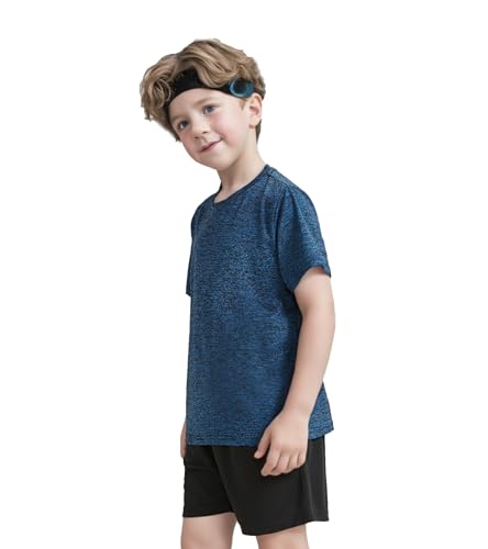 5 Pack Boys Athletic T-Shirt Kids Performance Quick Dry Short Sleeve for Youth4
