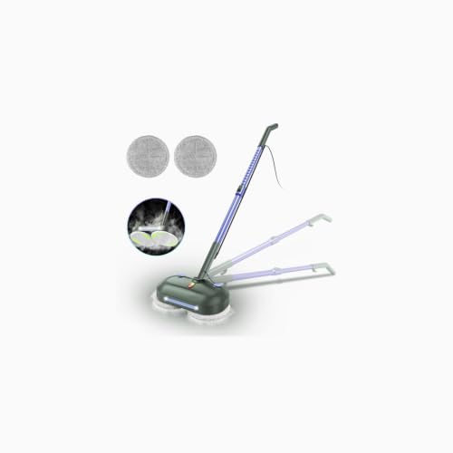 Image of Scrub & Steam Mop with Rotating Mop Pads for Floor Cleaning (Indigo)