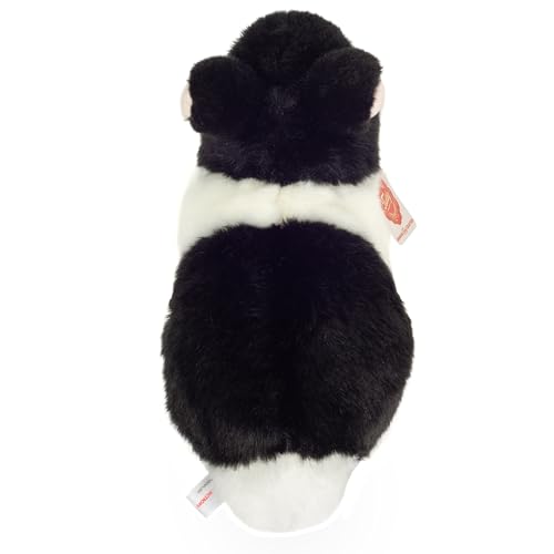 Peluche lapin noir et blanc 23 cm Teddy Hermann 93734 doudou écoresponsable bébé - 3