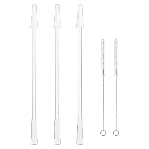 Gallon Water Bottle Straw Trimable Reusable Drinking Straw Replacement Set with Brushes for 128 oz/64 oz Gallon Sports Bottle Jug Cover