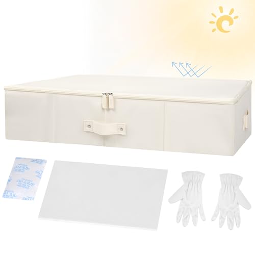 Faith Love Hope Bridal Essentials Heirloom - Caja de conservación de vestidos de boda transpirable, tamaño grande con guantes de microfibra y papel de seda sin ácidos