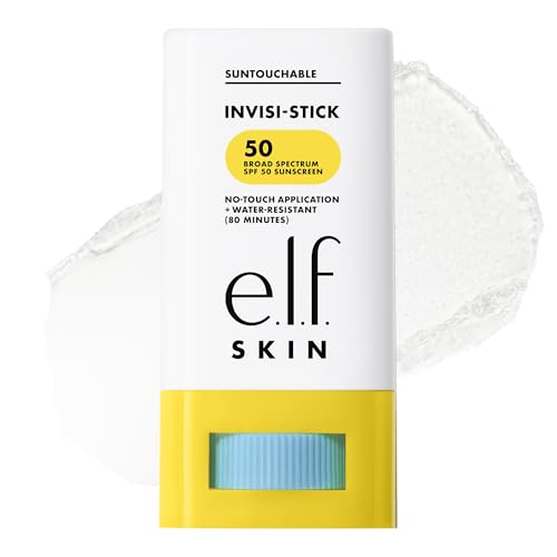 Best Sunscreen Stick for Seniors with Arthritis for Limited Dexterity and Stiff Hands 10 e.l.f. SKIN Suntouchable Invisi-Stick Face Sunscreen SPF 50, Clear, Lightweight with Sunflower Seed Oil, Vegan & Cruelty-Free