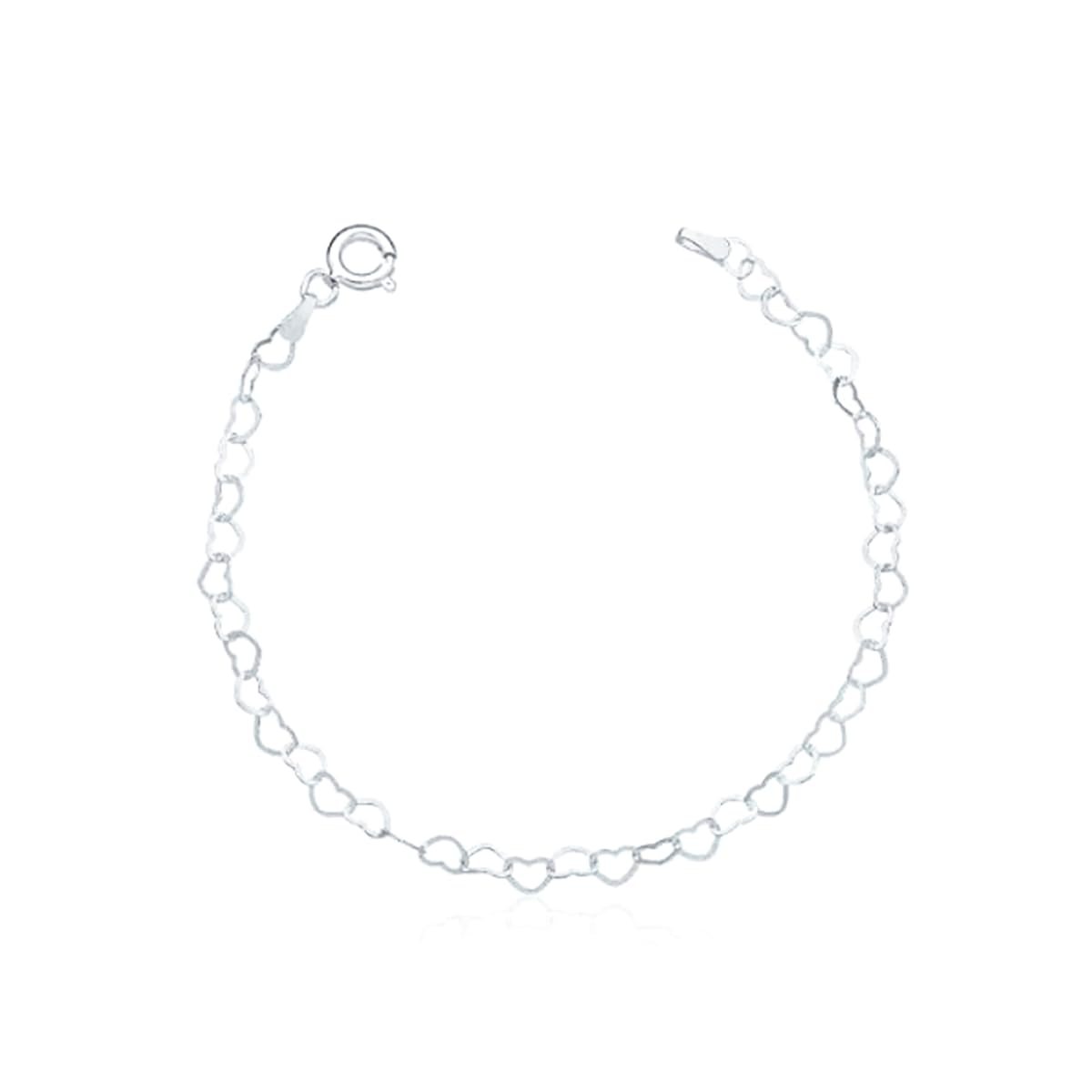 Pulseira Elo Coração Prata 925 Prata Legítima Pulseira Delicada Feminina