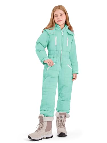 Image of Haloumoning Kid Snowsuit Girls Hooded Waterproof Insulated Ski Suit