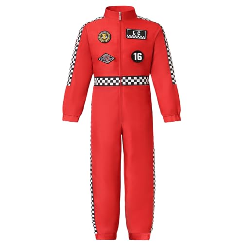 Disfraz de Piloto de Carreras para Niños Rojo Talla 150 miniatura 6