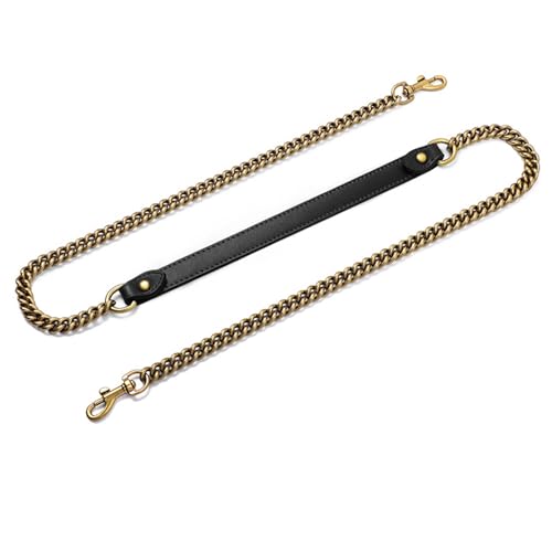 Image of jiesinlov Purse Leather and Chain Bag Shoulder Strap Replacement Crossbody for Handbags,43 Inches in Length(Gilt-Black)