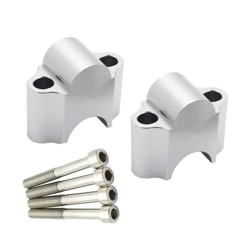 Adaptateur guidon 22mm rehausseur moto pince conique CNC silver