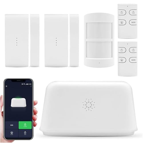 Sistema de Alarma Wifi Inalámbrico - Sensores de Movimiento y Apertura - Control de App - Sirena de Alarma - Operación Remota - Para Hogar, Oficina, Tienda