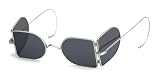 Magnoli Clothiers Victorian-Inspired Sunglasses –Metal Frame Tinted Lenses – Steampunk & Historical Style Eyewear (Silver frame/Grey lens)
