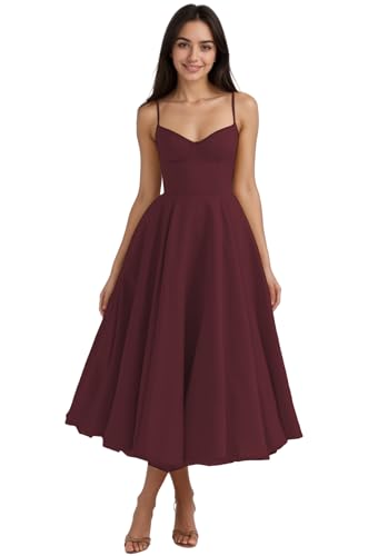 Satin Prom Dress for Women Sweetheart Neck Spaghetti Strap A-Line Corset High Waist Formal Evening Gown