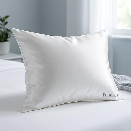 Image of Filbert Premium Satin Pillow Covers | Silky Satin Nights Where Comfort Meets Glamour | Best Gifting Collection - 18 inchx28 inch Inch - White