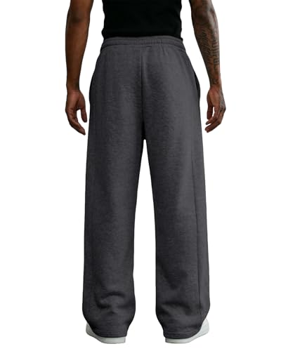 Image of Men's Baggy Sweatpants Cotton Fleece Wide Leg Lounge Sweat Pants Drawstring Waist Jogging Pants with Pockets