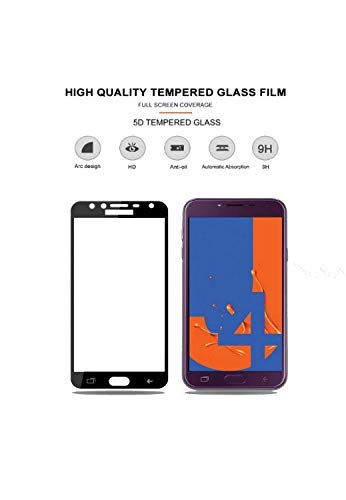 Image of Screen Protector for Samsung Galaxy J4 2018 (Black) Tempered Glass Edge-to-Edge 6D Screen Guard With Installation Kit