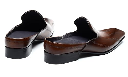 Santimon Mens Mules Sandals Formal Dress Loafers Leather Clogs Business Casual Open Back Slippers Outside Slip On Comfort Summer Shoes for Men4