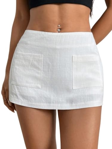 Fashion Beach Skirt Solid Color Casual A-Line Mini Skirt