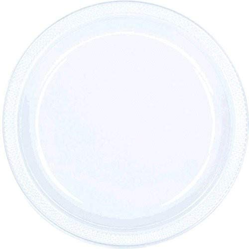 amscanReusable Round Childrens Party Plates, 20 Pieces, Made from Plastic, Clear, 10 1/4"