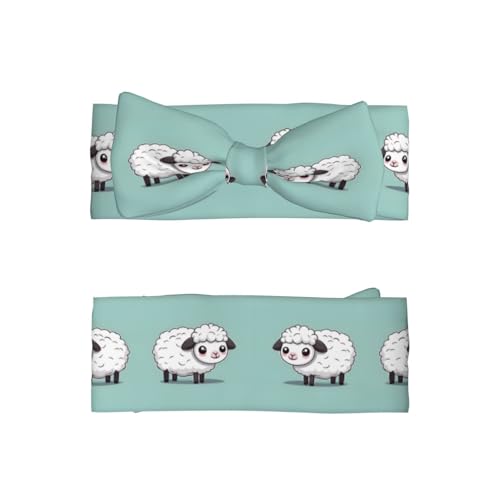Cute Cartoon Sheep Picture Baby Bow Headband Stretchy and Soft for Newborns, Infants, Toddlers, and Kids Girls2