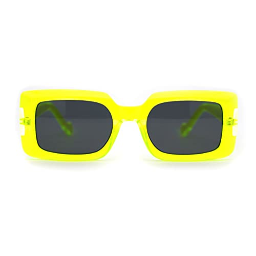 Womens Mod Pop Color Rectangle Clout Sunglasses
