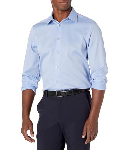 Calvin Klein Men's Dress Shirts Slim Fit Non Iron Solid, Mist, 15" Neck 34"-35" Sleeve - image 1