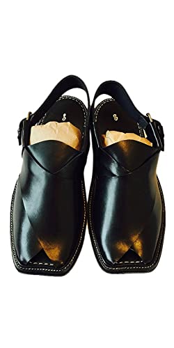 Sandalias de piel auténtica Desert Dress para hombre en color negro talla 44 EU 1