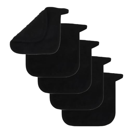 5/10Pcs Microfiber Face Cloths Reusable Makeup Remover Cloth Makeup Towels Face Deep Cleaning Pads Skincare Beauty Tools(Black,5pcs)