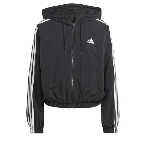 adidas Women's Cortavientos Essentials Woven 3 Bandas, Black/White, 2XS