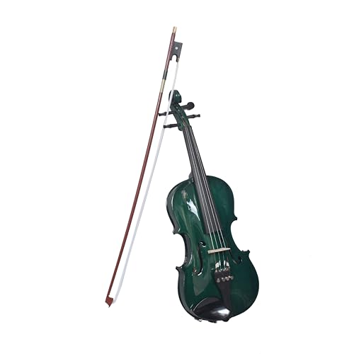 Image of Velvet Strings | 4 /4 Violin With Bow, Rosin, Hard Case V001, for Beginners, Kids and Semi Professionals (Emerald Green)