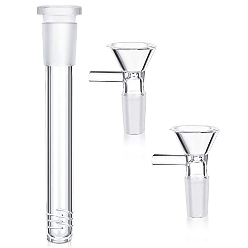 1 Piece Stem Clear Scientific Glass Tube Adapter Clear Tube Adapter with 2 Pieces Scientific Glass Funnel W/Handle for Science and Lab Experiments (4 Inch)